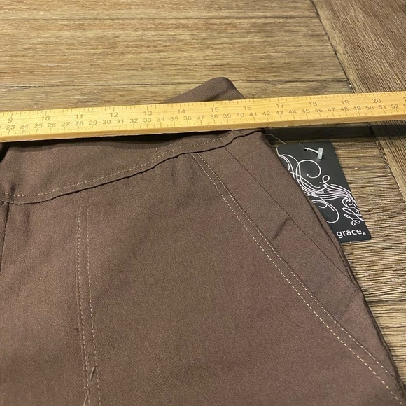 Ava And Grace Brown Women straight leg cuff strap Capri pants with pockets - Picture 7 of 11